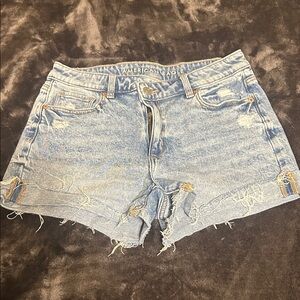 American Eagle Outfitters Light Blue Distressed Jean Shorts